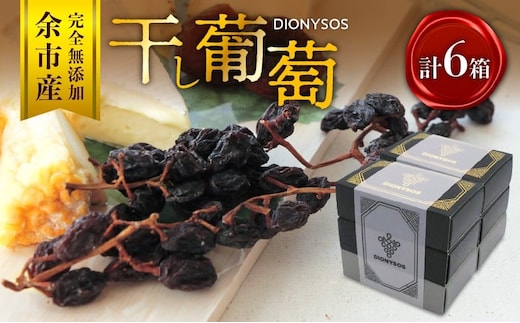 【ギフトボックス】余市産完全無添加干し葡萄DIONYSOS 6箱セット_Y050-0029