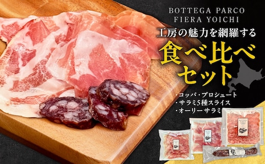 BOTTEGA PARCOFIERA 工房の魅力を網羅する食べ比べセット 生ハム&サラミ食べ比べ プロシュート・コッパ・サラミ・オーリーサラミ_Y037-0363
