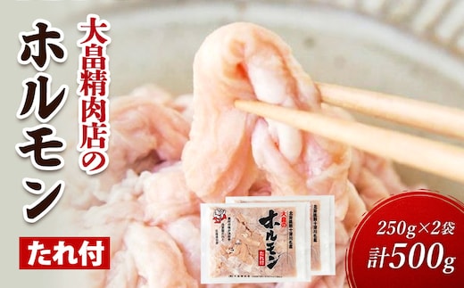 大畠精肉店のホルモン（特製タレ付き）250g×2袋（計500g）【13025】