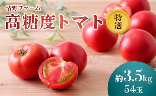 《先行受付》【特選】 清野ファームの高糖度トマト 54玉（約3.5kg）【令和8年7月1日頃～8月31日頃発送】【1800202】