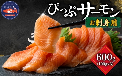 ぴっぷサーモン フィレ 刺身用 600g (100g×6パック)【にじます工房】サーモン ニジマス トラウトサーモン 鱒 燻製 スライス アレンジ おつまみ 魚介 養殖 加工品 北海道 比布町 ぴっぷ 1009-003