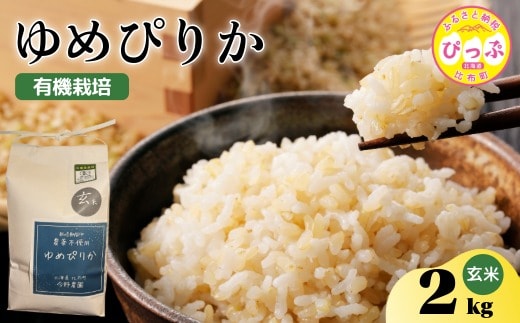 令和7年産 新米 ゆめぴりか 玄米 2kg【今野農園】 化学肥料不使用 米 お米 北海道米 特Aランク 国産 コメ 2025年産 北海道 比布町 ぴっぷ 1012-006