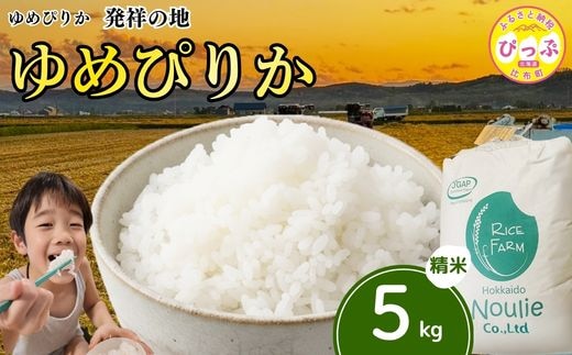 令和7年産 ゆめぴりか 精米 5kg【農業生産法人ノウリエ】米 お米 北海道米 特Aランク 国産 白米 コメ 北海道 比布町 ぴっぷ 1017-005
