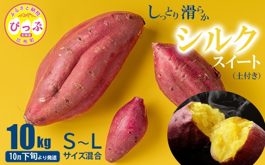 【10月下旬より発送】シルクスイート S〜Lサイズ混合 10kg 【北川農園】 さつまいも サツマイモ 芋 熟成 産地直送 北海道 比布町 ぴっぷ 1022-001