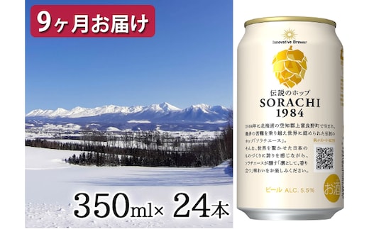 ◆定期便(全9回)◆SORACHI 1984≪ソラチ1984≫2箱（350ml×24缶） 吉澤商店 北海道 上富良野町 ソラチ1984 お酒 酒 飲み物 ビール 地ビール サッポロビール サッポロ ギフト 