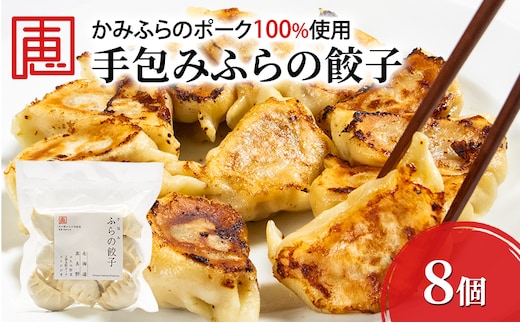 【かみふらのポーク 使用】 手包み ふらの餃子 8個入 小分け ジャンボ サイズ 中華 冷凍 即席 食品 簡単 加工品 調理不要 おかず 手作り ふらの 北海道 上富良野町 北の恵