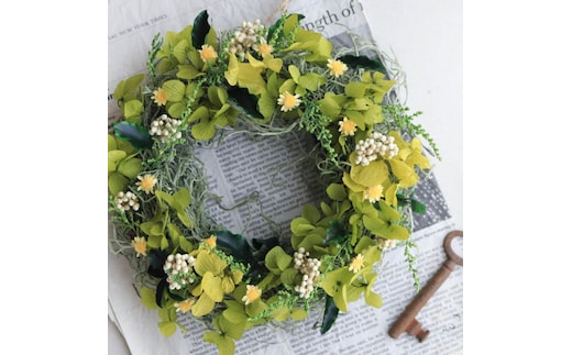 富良野花七曜 フェアリーミニリース ＊ イエロー ＊ ナチュラルかわいい プリザーブドフラワー リース 花 インテリア 装飾品 アレンジ ギフト プレゼント 北海道 上富良野町