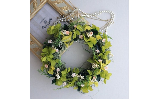 富良野花七曜 フェアリーミニリース ＊ ピンク ＊ ナチュラルかわいい プリザーブドフラワー リース 花 インテリア 装飾品 アレンジ ギフト プレゼント 北海道 上富良野町