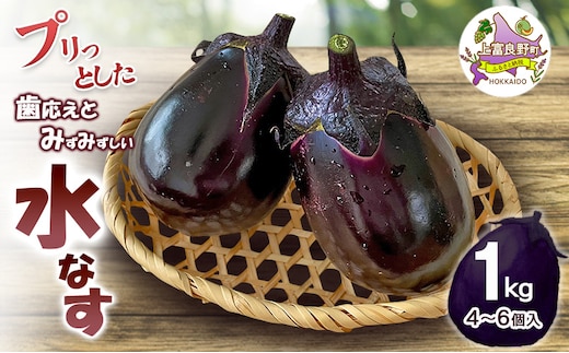 【令和8年産】[すずきが育てた新商品！]すずきの水なす 1kg 【プリっとした歯応えと瑞々しい】( ナス 茄子 なすび 水なす 野菜 やさい 新鮮 上富良野町 しまねずみファーム )