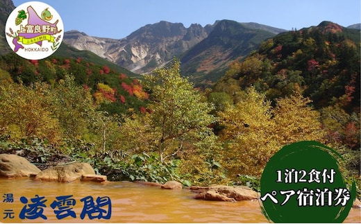 湯元凌雲閣【 1泊2食付 】 ペア 宿泊券 ホテル 旅館 旅行 旅行券 チケット 北海道 上富良野町 十勝岳