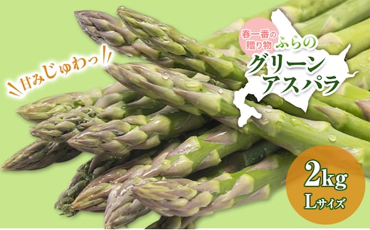 【令和8年産】アスパラガス グリーンアスパラ 2kg Lサイズ アスパラ 野菜 北海道 上富良野町 ふらの農業協同組合