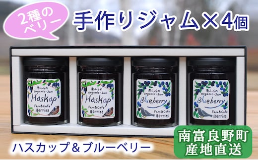 2種のベリー【ハスカップ＆ブルーベリー】手作りジャムセット 各2個 北海道 南富良野町 ジャム ベリー ハスカップ ブルーベリー ソース 