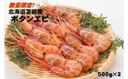 【急速冷凍】北海道苫前産ボタンエビ　500g×2《数量限定》（えび・海老・シマ・甘・正月・海鮮・魚介類・北海道・刺身・生・ボイル・小分け・３D冷凍）