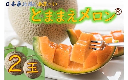 【令和8年産先行受付】とままえメロン 2玉（先行予約 北海道産 赤肉 糖度14度 甘い フルーツ 果物 デザート 送料無料）