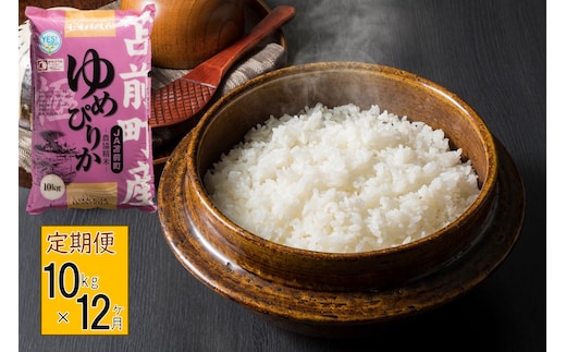 【定期便】【令和7年産・新米】北海道とままえ産ゆめぴりか 10kg×12ヵ月