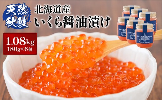 【10営業日以内発送！】天然秋鮭 いくら醤油漬け1.08kg(180g×6)【0213202】