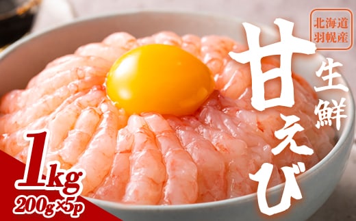 超速リキッド凍結でドリップゼロ！北海道羽幌産生鮮甘えび 1kg【0311202】