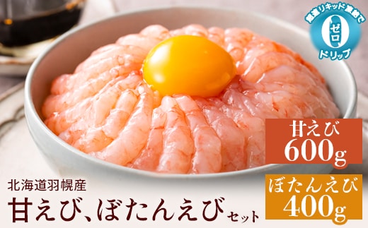 超速リキッド凍結でドリップゼロ！北海道羽幌産甘えび・ぼたんえびセット計1kg【0311701】