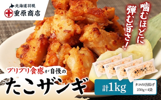 プリプリ触感が自慢 たこザンギ 計1kg （タコの唐揚げ 250g×4）【05128】