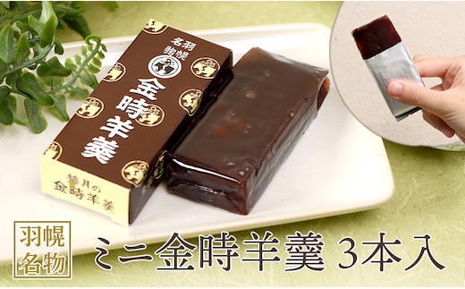 羽幌名物 ミニ金時羊羹3本入【11109】