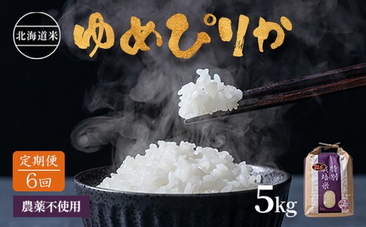 【2025年産】【定期便:全6回】 北海道産 特別栽培米 ゆめぴりか 5kg（無化学肥料・農薬不使用）【2511101】