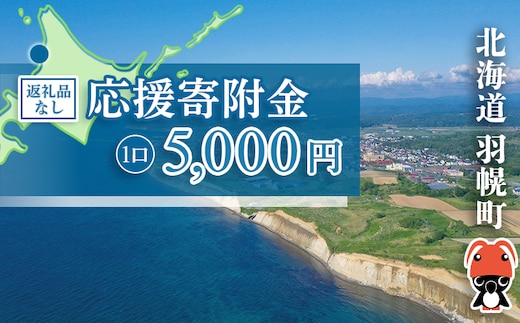 北海道羽幌町への応援寄付 返礼品なし 1口 5,000円【99004】