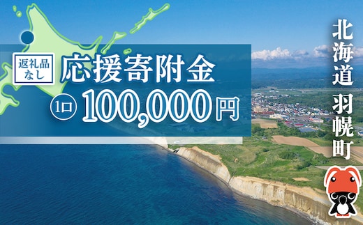 北海道羽幌町への応援寄付 返礼品なし 1口 100,000円【99008】