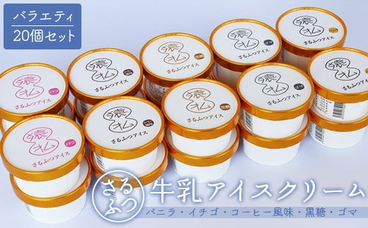 さるふつ牛乳アイスクリーム バラエティ20個セット【0302601】