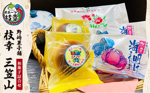 老舗 野崎菓子店の和菓子詰合せ「枝幸 三笠山」【 お菓子 まんじゅう 饅頭 お菓子 もなか 最中 北海道 オホーツク 枝幸 】
