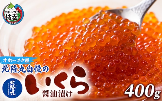 北隆丸自慢のいくら醤油漬け400g オホーツク枝幸産【 いくら イクラ 鮭 鮭卵 魚卵 魚貝 魚介 加工食品 北海道 オホーツク 枝幸 】