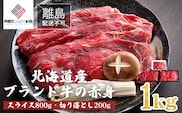 【12/21までのご入金で年内発送】【田村精肉店】北海道産ブランド牛の赤身1kg(スライス800g・切り落とし200g)【配送不可地域：離島】 BHRJ011 within2025