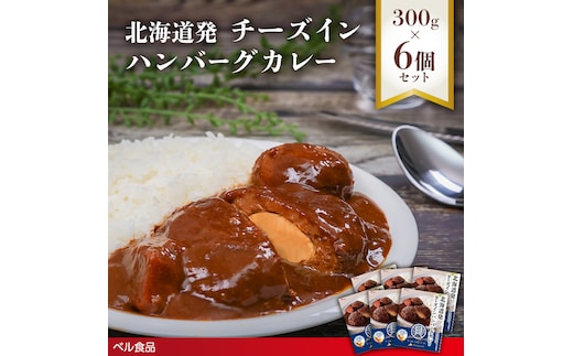 北海道発チーズインハンバーグカレー 300g 6個セットen01-00235