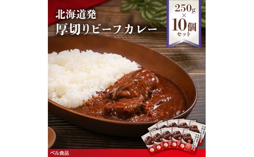 北海道発厚切りビーフカレー 250g 10個セットen01-00238