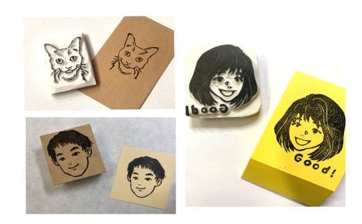 キミのかおのはんこ ( ふるさと納税 消しゴムはんこ ハンコ 印鑑 オリジナル オーダーメイド 記念日 プレゼント ギフト 北海道 遠軽町 アトリエたねまき ) en01-00166