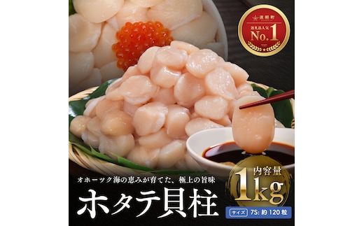 オホーツク海産 ホタテ 貝柱 1kg(小粒) ( ふるさと納税 北海道産 ほたて ホタテ貝柱 刺身 冷凍 貝 海鮮 お取り寄せグルメ 北海道 遠軽町 en01-00324