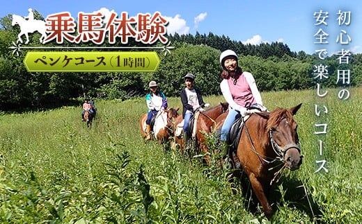 乗馬体験＜ペンケコース＞ ( ふるさと納税 乗馬体験 チケット 乗馬 自然 馬 騎乗 レジャー 北海道 遠軽町 株式会社 まきば ) en01-00059