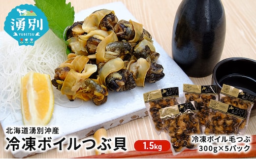 北海道 湧別沖産 冷凍ボイル 毛つぶ1.5kg(300g×5パック) 魚介類 
