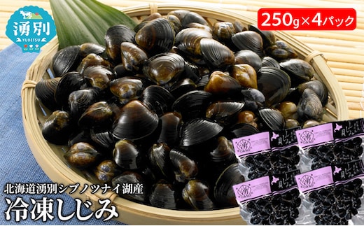 北海道湧別シブノツナイ湖産 冷凍しじみ250g×4パック シジミ 貝 