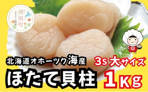 北海道 オホーツク産 冷凍 天然 ホタテ 大サイズ 1kg 帆立 ほたて 刺身 玉冷 貝柱 海鮮 魚介 国産 サロマ湖 魚介類 お刺身 