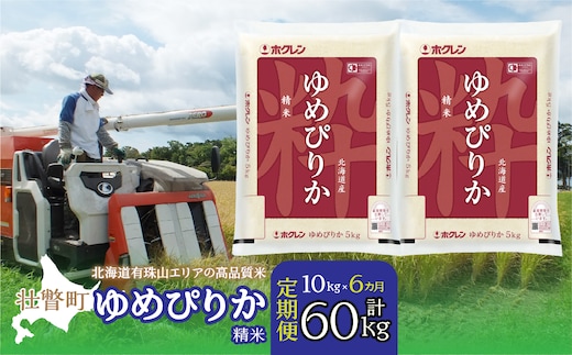 【令和7年産6ヶ月定期配送】（精米10kg）ホクレンゆめぴりか（精米5kg×2袋） SBTD040