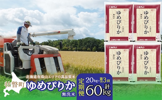【新米】【令和7年産 隔月3回配送】（無洗米20kg）ホクレンゆめぴりか（無洗米5kg×4袋） SBTD068