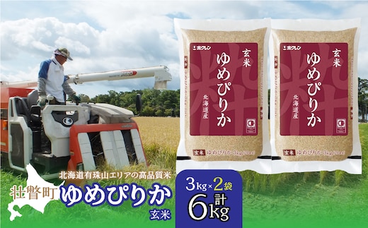 【新米】【令和7年産】（玄米6kg）ホクレンゆめぴりか（3kg×2袋） SBTD073