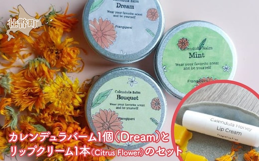カレンデュラバーム1個（Dream）とリップクリーム1本（Citrus Flower）のセット SBTX011-2