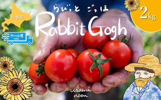 【2026年予約】極旨トマトクール便 北海道壮瞥町産 ラビットゴッホ2kg 中玉トマト SBTAJ003