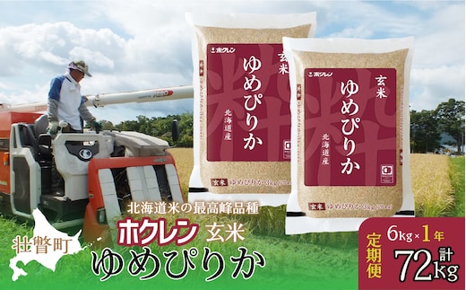【新米】【令和7年産米】【1年定期配送】（玄米6kg）ホクレンゆめぴりか（3kg×2袋） SBTD176