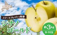 北海道壮瞥町　りんご(スマートフレッシュ)　品種名「シナノゴールド」8～10玉約3kg　SBTF026