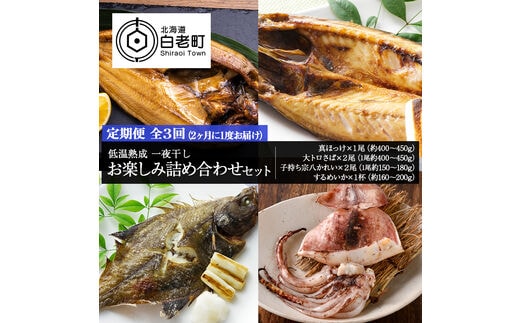 2ヶ月に1度 定期便 全3回 低温熟成 一夜干し お楽しみ 詰め合わせ