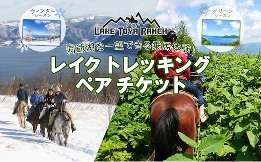  北海道 乗馬体験 40分コース ペア券 ホース トレッキング 絶景 自然 貴重 体験 経験 景色 ふれあい 血統馬 初心者 本格的 のんびり お子様 大人 楽しい レイクトーヤランチ 洞爺湖 体験チケット 