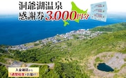 洞爺湖温泉感謝券 3000円 分 金券 クーポン 洞爺湖 湖 温泉 リゾート 有珠山 火山 自然 花火 イルミネーション 旅行 観光 宿泊 施設 北海道 within2025