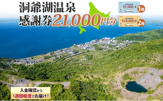 洞爺湖温泉感謝券 21000円 分 金券 クーポン 洞爺湖 湖 温泉 リゾート 有珠山 火山 自然 花火 イルミネーション 旅行 観光 宿泊 施設 北海道 within2025